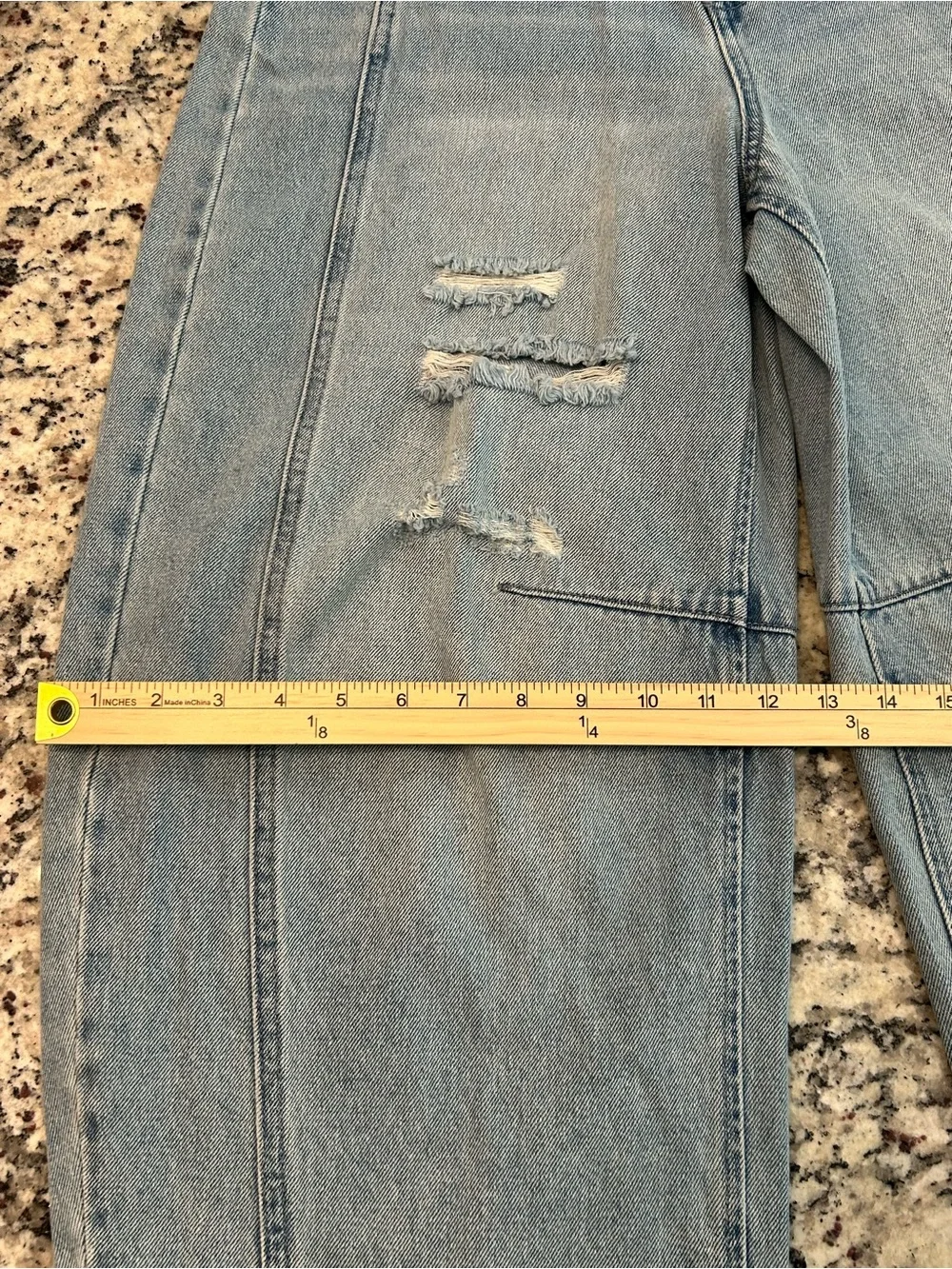 Scoop Baggy Barrel Seamed Light Wash Distressed Wide Leg Women’s Jeans 0 NWT - Picture 13 of 14